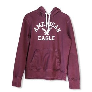 AMERICAN EAGLE Classic Fit Vintage Hoodie Sweatshirt Red Men’s Small